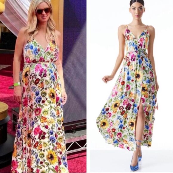 NWTs Alice + Olivia Samantha Wrap Belted Maxi Dress - Picture 10 of 12